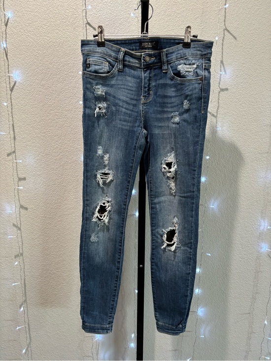 Judy Blue Denim - Judy Blue Medium Wash Ripped Skinny Jeans